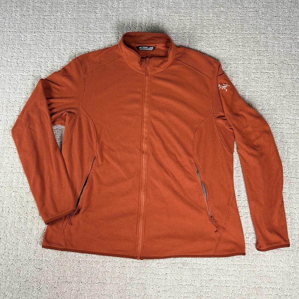 Arc'teryx Delta Jacket Fleece Full Zip Burnt Orange Women's Size XL Waffle Grid